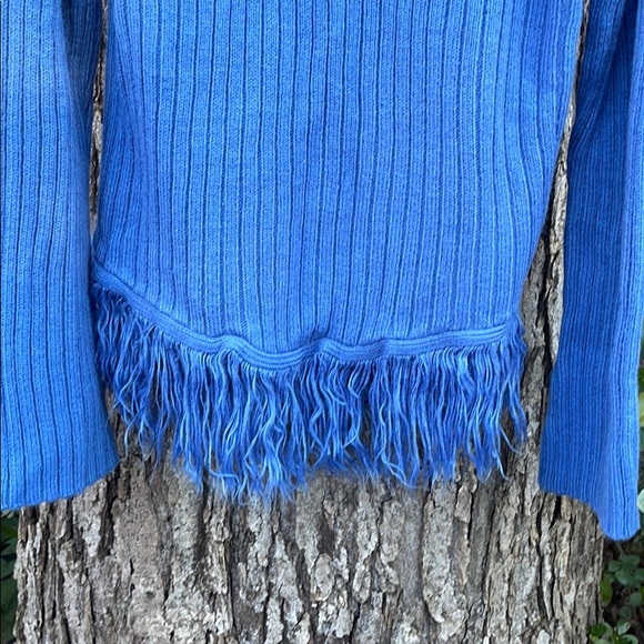 The Great American Sweater Pull On Fringe long Sleeves Sweater Keyhole Button M - Picture 8 of 8